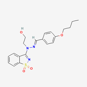 2-[(2E)-2-(4-butoxybenzylidene)-1-(1,1-dioxido-1,2-benzothiazol-3-yl)hydrazinyl]ethanol