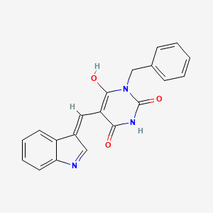 (5Z)-1-benzyl-5-(1H-indol-3-ylmethylidene)-1,3-diazinane-2,4,6-trione