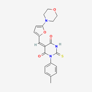 (5E)-1-(4-methylphenyl)-5-{[5-(morpholin-4-yl)furan-2-yl]methylidene}-2-thioxodihydropyrimidine-4,6(1H,5H)-dione