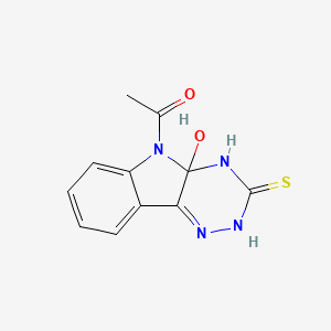 3H-1,2,4-Triazino[5,6-b]indole-3-thione, 5-acetyl-2,4,4a,5-tetrahydro-4a-hydroxy-