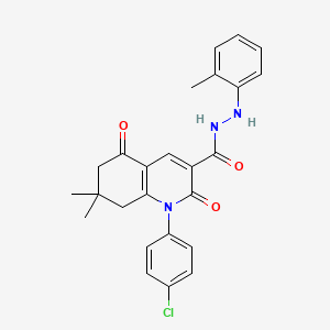 molecular formula C25H24ClN3O3 B11617282 1-(4-chlorophenyl)-7,7-dimethyl-N'-(2-methylphenyl)-2,5-dioxo-1,2,5,6,7,8-hexahydroquinoline-3-carbohydrazide 