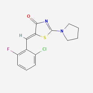 (5Z)-5-(2-chloro-6-fluorobenzylidene)-2-(pyrrolidin-1-yl)-1,3-thiazol-4(5H)-one