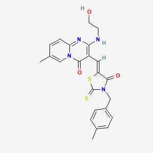 2-[(2-hydroxyethyl)amino]-7-methyl-3-{(Z)-[3-(4-methylbenzyl)-4-oxo-2-thioxo-1,3-thiazolidin-5-ylidene]methyl}-4H-pyrido[1,2-a]pyrimidin-4-one