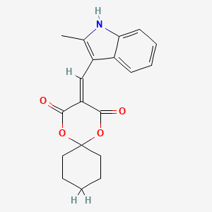 3-[(2-methyl-1H-indol-3-yl)methylidene]-1,5-dioxaspiro[5.5]undecane-2,4-dione