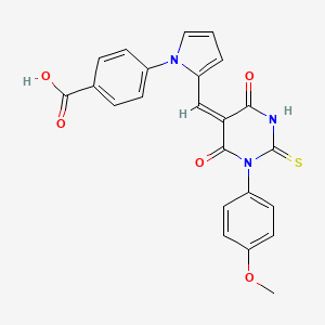 4-(2-{(E)-[1-(4-methoxyphenyl)-4,6-dioxo-2-thioxotetrahydropyrimidin-5(2H)-ylidene]methyl}-1H-pyrrol-1-yl)benzoic acid