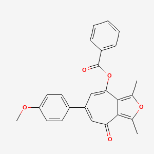 6-(4-methoxyphenyl)-1,3-dimethyl-4-oxo-4H-cyclohepta[c]furan-8-yl benzoate