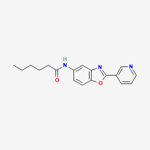 molecular formula C18H19N3O2 B11617709 N-[2-(pyridin-3-yl)-1,3-benzoxazol-5-yl]hexanamide 