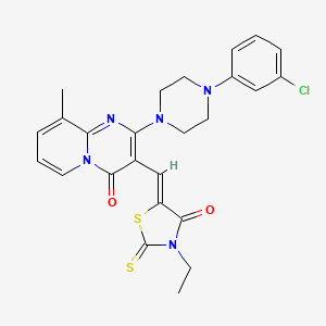 2-[4-(3-chlorophenyl)piperazin-1-yl]-3-[(Z)-(3-ethyl-4-oxo-2-thioxo-1,3-thiazolidin-5-ylidene)methyl]-9-methyl-4H-pyrido[1,2-a]pyrimidin-4-one