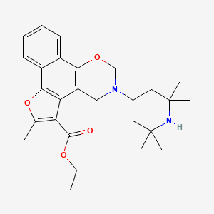 ethyl 4-methyl-9-(2,2,6,6-tetramethylpiperidin-4-yl)-3,11-dioxa-9-azatetracyclo[11.4.0.02,6.07,12]heptadeca-1(17),2(6),4,7(12),13,15-hexaene-5-carboxylate