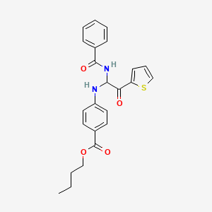 Butyl 4-({2-oxo-1-[(phenylcarbonyl)amino]-2-(thiophen-2-yl)ethyl}amino)benzoate