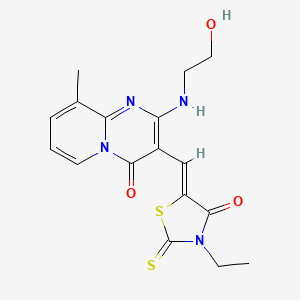 3-[(Z)-(3-ethyl-4-oxo-2-thioxo-1,3-thiazolidin-5-ylidene)methyl]-2-[(2-hydroxyethyl)amino]-9-methyl-4H-pyrido[1,2-a]pyrimidin-4-one