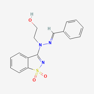 2-[(Benzalamino)-(1,1-diketo-1,2-benzothiazol-3-yl)amino]ethanol