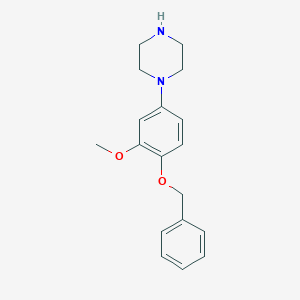 molecular formula C18H22N2O2 B116180 1-(4-(Benzyloxy)-3-methoxyphenyl)piperazine CAS No. 142353-49-9