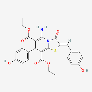 diethyl (2Z)-5-amino-2-(4-hydroxybenzylidene)-7-(4-hydroxyphenyl)-3-oxo-2,3-dihydro-7H-[1,3]thiazolo[3,2-a]pyridine-6,8-dicarboxylate