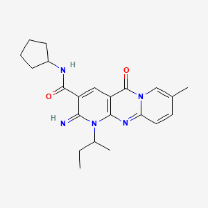 7-butan-2-yl-N-cyclopentyl-6-imino-13-methyl-2-oxo-1,7,9-triazatricyclo[8.4.0.03,8]tetradeca-3(8),4,9,11,13-pentaene-5-carboxamide