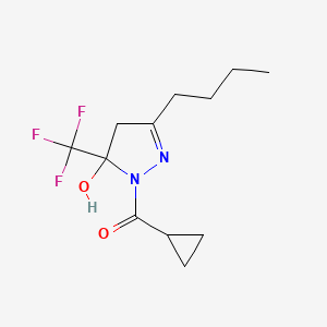 [3-butyl-5-hydroxy-5-(trifluoromethyl)-4,5-dihydro-1H-pyrazol-1-yl](cyclopropyl)methanone