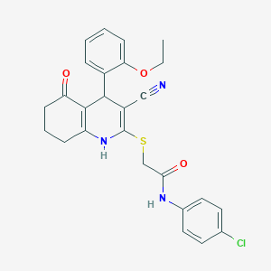 N-(4-chlorophenyl)-2-{[3-cyano-4-(2-ethoxyphenyl)-5-oxo-1,4,5,6,7,8-hexahydroquinolin-2-yl]sulfanyl}acetamide