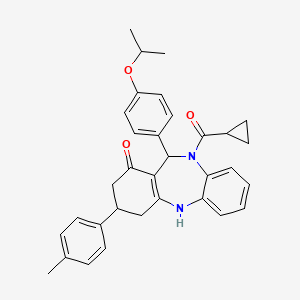 cyclopropyl{1-hydroxy-3-(4-methylphenyl)-11-[4-(propan-2-yloxy)phenyl]-2,3,4,11-tetrahydro-10H-dibenzo[b,e][1,4]diazepin-10-yl}methanone