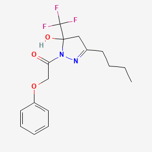 1-[3-butyl-5-hydroxy-5-(trifluoromethyl)-4,5-dihydro-1H-pyrazol-1-yl]-2-phenoxyethanone