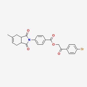 2-(4-bromophenyl)-2-oxoethyl 4-(5-methyl-1,3-dioxo-1,3,3a,4,7,7a-hexahydro-2H-isoindol-2-yl)benzoate