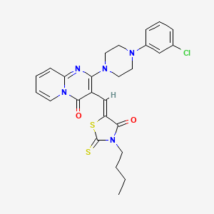 3-[(Z)-(3-butyl-4-oxo-2-thioxo-1,3-thiazolidin-5-ylidene)methyl]-2-[4-(3-chlorophenyl)piperazin-1-yl]-4H-pyrido[1,2-a]pyrimidin-4-one