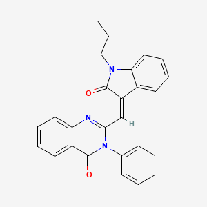 2-[(Z)-(2-oxo-1-propyl-1,2-dihydro-3H-indol-3-ylidene)methyl]-3-phenylquinazolin-4(3H)-one