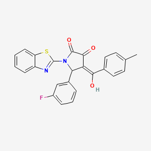 (E)-[1-(1,3-benzothiazol-3-ium-2-yl)-2-(3-fluorophenyl)-4,5-dioxopyrrolidin-3-ylidene](4-methylphenyl)methanolate