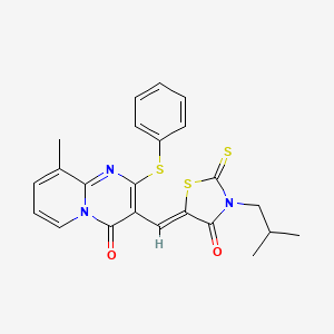 3-[(Z)-(3-isobutyl-4-oxo-2-thioxo-1,3-thiazolidin-5-ylidene)methyl]-9-methyl-2-(phenylthio)-4H-pyrido[1,2-a]pyrimidin-4-one