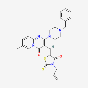 2-(4-benzylpiperazin-1-yl)-7-methyl-3-{(Z)-[4-oxo-3-(prop-2-en-1-yl)-2-thioxo-1,3-thiazolidin-5-ylidene]methyl}-4H-pyrido[1,2-a]pyrimidin-4-one