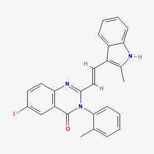 6-iodo-2-[(E)-2-(2-methyl-1H-indol-3-yl)ethenyl]-3-(2-methylphenyl)quinazolin-4(3H)-one