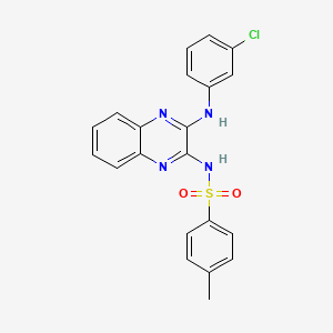 molecular formula C21H17ClN4O2S B11618243 N-[3-(3-chloroanilino)quinoxalin-2-yl]-4-methylbenzenesulfonamide 