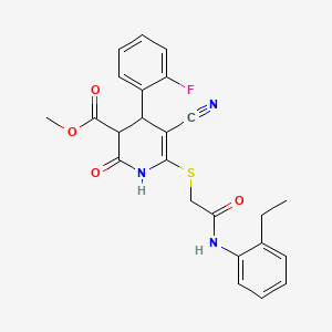 Methyl 5-cyano-6-({2-[(2-ethylphenyl)amino]-2-oxoethyl}sulfanyl)-4-(2-fluorophenyl)-2-oxo-1,2,3,4-tetrahydropyridine-3-carboxylate