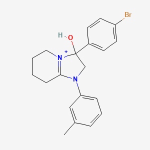 3-(4-Bromophenyl)-3-hydroxy-1-(3-methylphenyl)-2,3,5,6,7,8-hexahydroimidazo[1,2-a]pyridin-1-ium