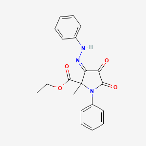 2-Methyl-4,5-dioxo-1-phenyl-3-(phenyl-hydrazono)-pyrrolidine-2-carboxylic acid ethyl ester