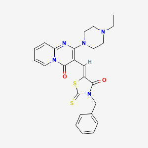 3-[(Z)-(3-benzyl-4-oxo-2-thioxo-1,3-thiazolidin-5-ylidene)methyl]-2-(4-ethylpiperazin-1-yl)-4H-pyrido[1,2-a]pyrimidin-4-one