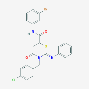 (2Z)-N-(3-bromophenyl)-3-(4-chlorobenzyl)-4-oxo-2-(phenylimino)-1,3-thiazinane-6-carboxamide