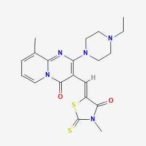 B11618308 2-(4-Ethyl-1-piperazinyl)-9-methyl-3-[(Z)-(3-methyl-4-oxo-2-thioxo-1,3-thiazolidin-5-ylidene)methyl]-4H-pyrido[1,2-A]pyrimidin-4-one CAS No. 380581-30-6