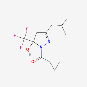 cyclopropyl[5-hydroxy-3-(2-methylpropyl)-5-(trifluoromethyl)-4,5-dihydro-1H-pyrazol-1-yl]methanone