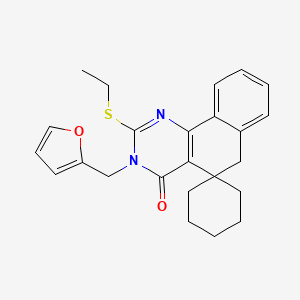 2-(ethylsulfanyl)-3-(furan-2-ylmethyl)-3H-spiro[benzo[h]quinazoline-5,1'-cyclohexan]-4(6H)-one