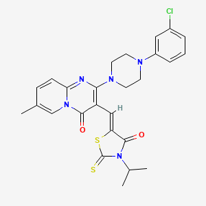 2-[4-(3-chlorophenyl)piperazin-1-yl]-7-methyl-3-{(Z)-[4-oxo-3-(propan-2-yl)-2-thioxo-1,3-thiazolidin-5-ylidene]methyl}-4H-pyrido[1,2-a]pyrimidin-4-one