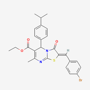 Ethyl (2Z)-2-[(4-bromophenyl)methylidene]-7-methyl-3-oxo-5-[4-(propan-2-YL)phenyl]-2H,3H,5H-[1,3]thiazolo[3,2-A]pyrimidine-6-carboxylate