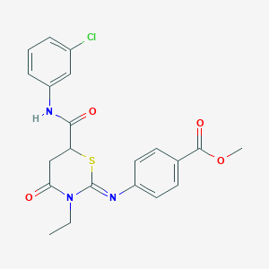 Methyl 4-{[(2Z)-6-[(3-chlorophenyl)carbamoyl]-3-ethyl-4-oxo-1,3-thiazinan-2-ylidene]amino}benzoate