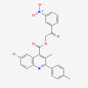 2-(3-Nitrophenyl)-2-oxoethyl 6-bromo-3-methyl-2-(4-methylphenyl)quinoline-4-carboxylate