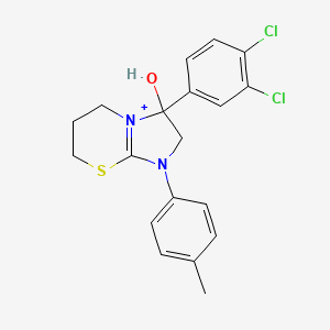 3-(3,4-dichlorophenyl)-3-hydroxy-1-(4-methylphenyl)-2,3,6,7-tetrahydro-5H-imidazo[2,1-b][1,3]thiazin-1-ium