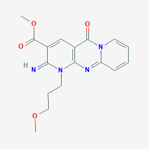 methyl 6-imino-7-(3-methoxypropyl)-2-oxo-1,7,9-triazatricyclo[8.4.0.03,8]tetradeca-3(8),4,9,11,13-pentaene-5-carboxylate