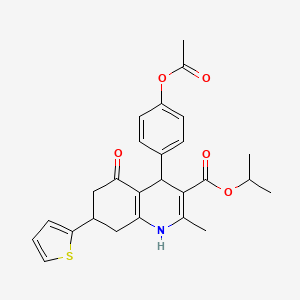 Propan-2-yl 4-[4-(acetyloxy)phenyl]-2-methyl-5-oxo-7-(thiophen-2-yl)-1,4,5,6,7,8-hexahydroquinoline-3-carboxylate