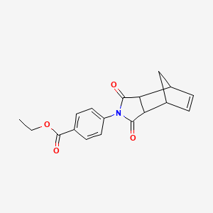 molecular formula C18H17NO4 B11618650 ethyl 4-(1,3-dioxo-1,3,3a,4,7,7a-hexahydro-2H-4,7-methanoisoindol-2-yl)benzoate 