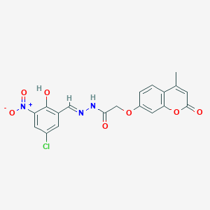 N'-[(E)-(5-chloro-2-hydroxy-3-nitrophenyl)methylidene]-2-[(4-methyl-2-oxo-2H-chromen-7-yl)oxy]acetohydrazide