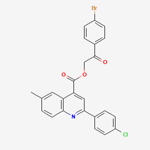 2-(4-Bromophenyl)-2-oxoethyl 2-(4-chlorophenyl)-6-methylquinoline-4-carboxylate