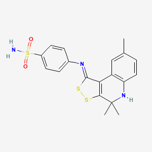 4-{[(1E)-4,4,8-trimethyl-4,5-dihydro-1H-[1,2]dithiolo[3,4-c]quinolin-1-ylidene]amino}benzenesulfonamide